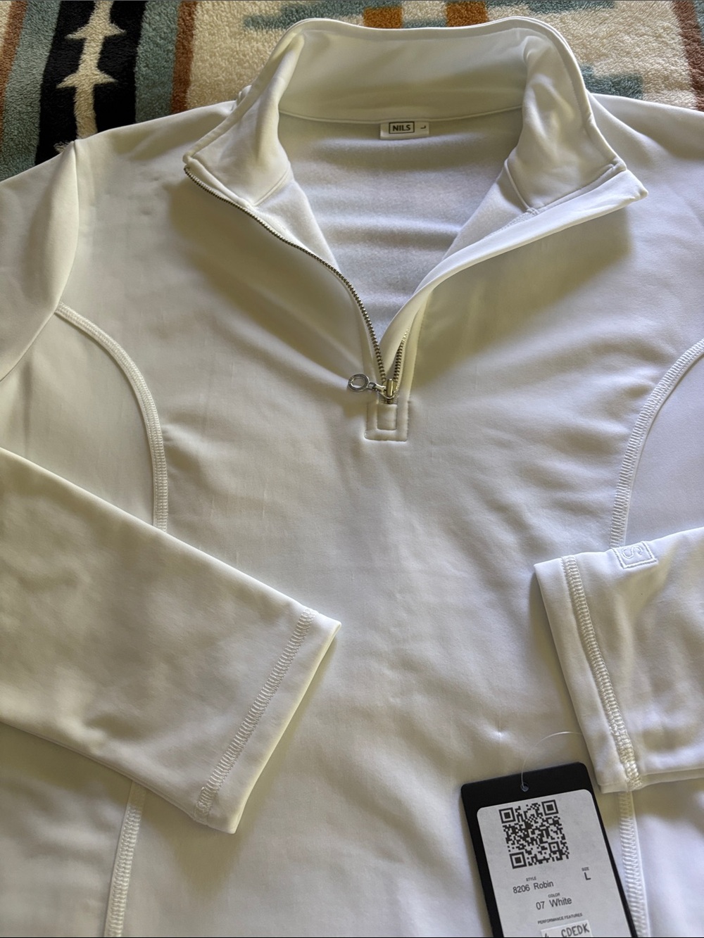 Women’s Nils New with tags Size large Quarter-Zip Performance Sweater - White - Picture 5 of 6